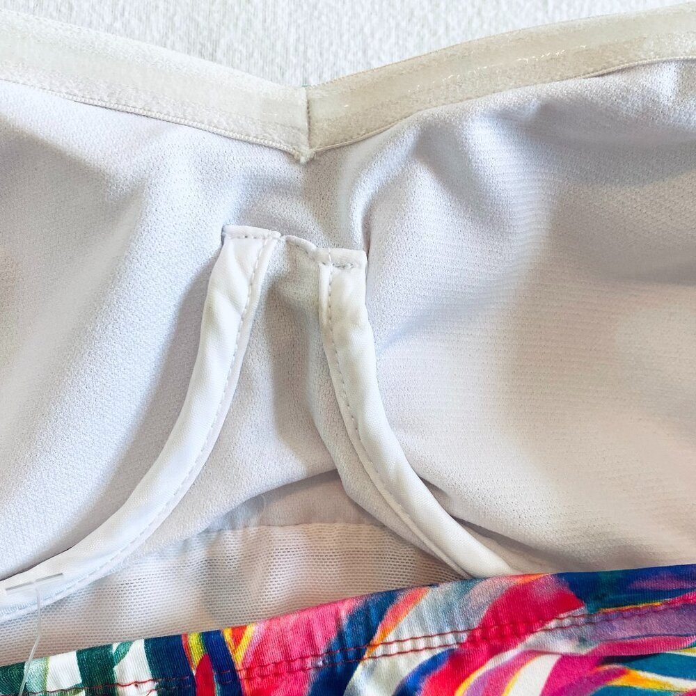 NWT bandeau 1-piece swimsuit 6 tropical colorful - Picture 8 of 12